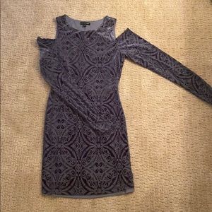 Bodycon Velvet Lace Cold-Shoulder Dress